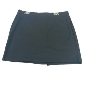 Roz & Ali Women Skirt Black Mini Buckles Stretch